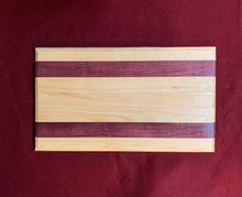 Load image into Gallery viewer, Custom cutting board with exotic Purple Heart wood
